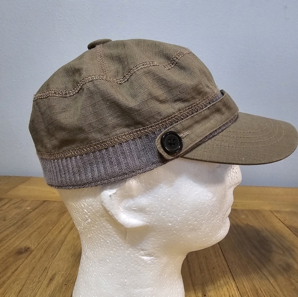 Broner Women's One Size Olive Green & Gray Ripstop Canvas Cap Hat NWOT - Picture 1 of 7